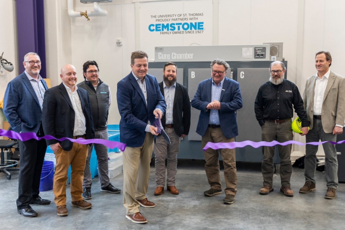 ribbon cutting for Cemstone at the College of Engineering