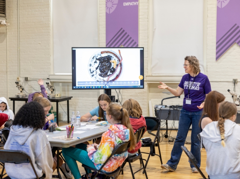 teacher at an engineering camp for young girls