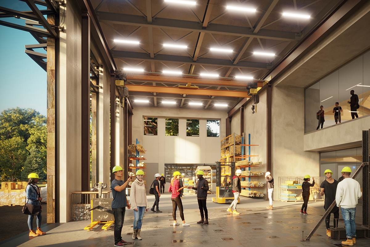 Artist rendering of the Iverson High Bay in the Schoenecker Center at the University of St. Thomas.