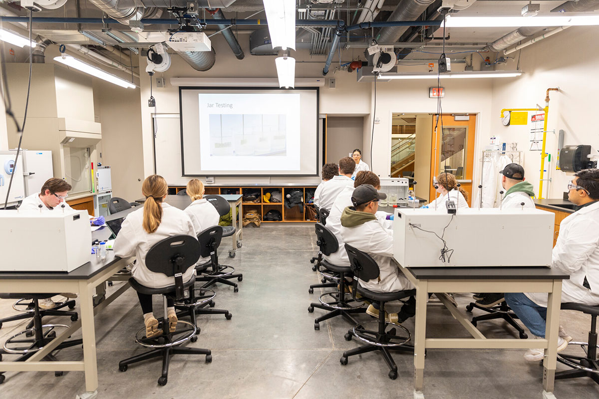 Engineering students and faculty engage in hands-on learning and research in the St. Thomas Water Lab.