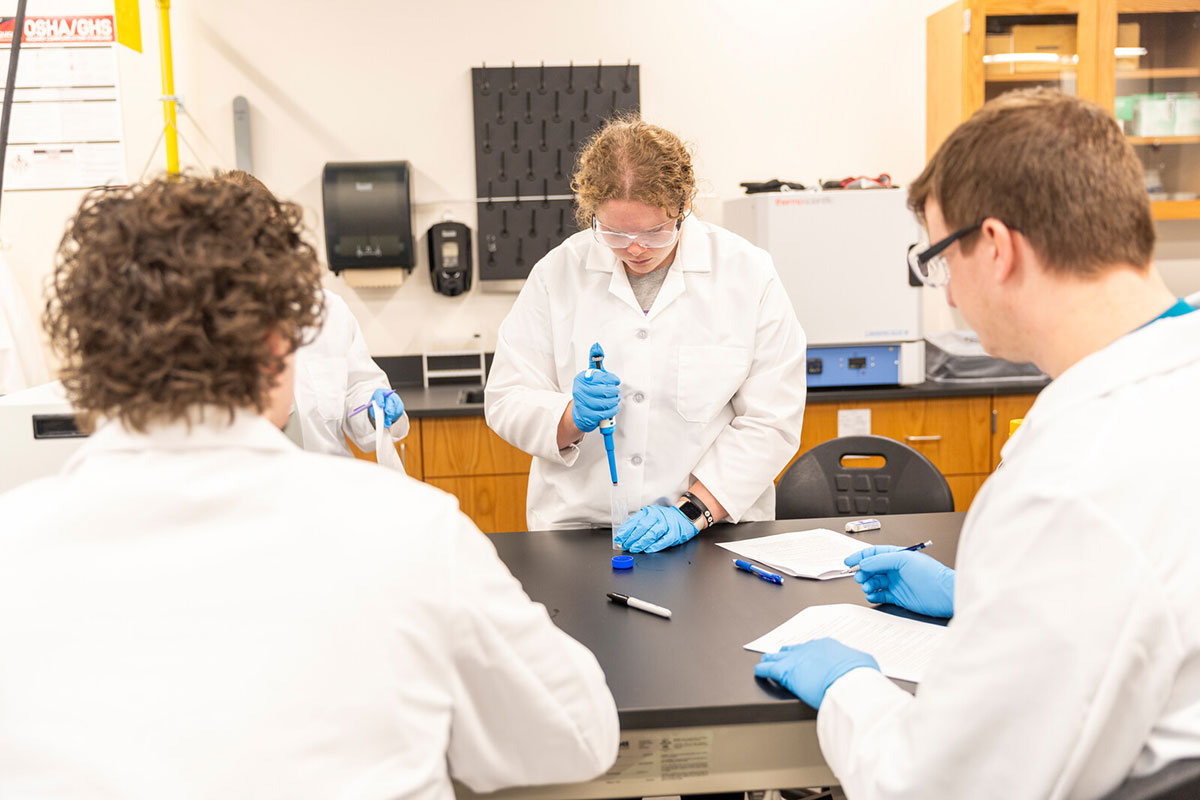 Engineering students and faculty engage in hands-on learning and research in the St. Thomas Water Lab.