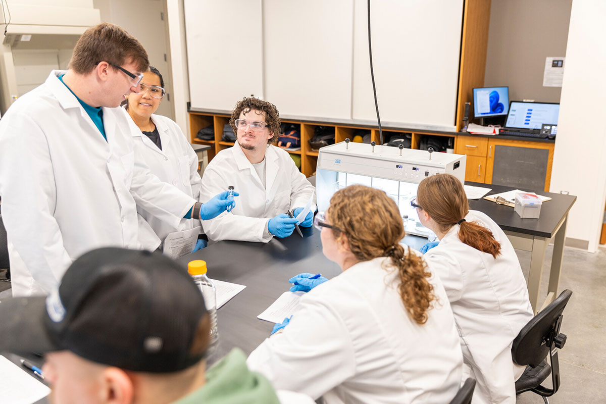 Engineering students and faculty engage in hands-on learning and research in the St. Thomas Water Lab.