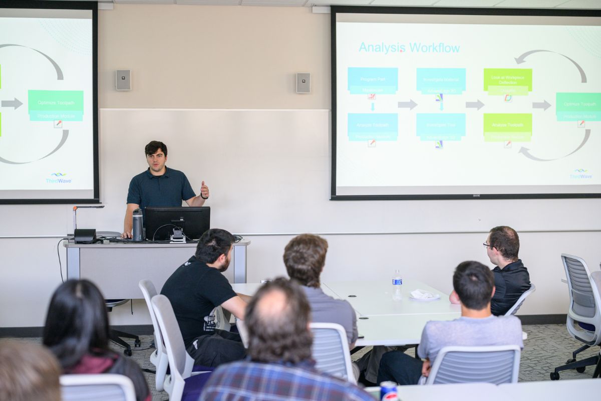 A professor leading a class