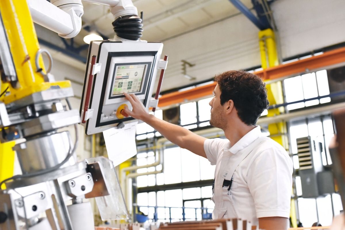 an engineer using technology and equipment