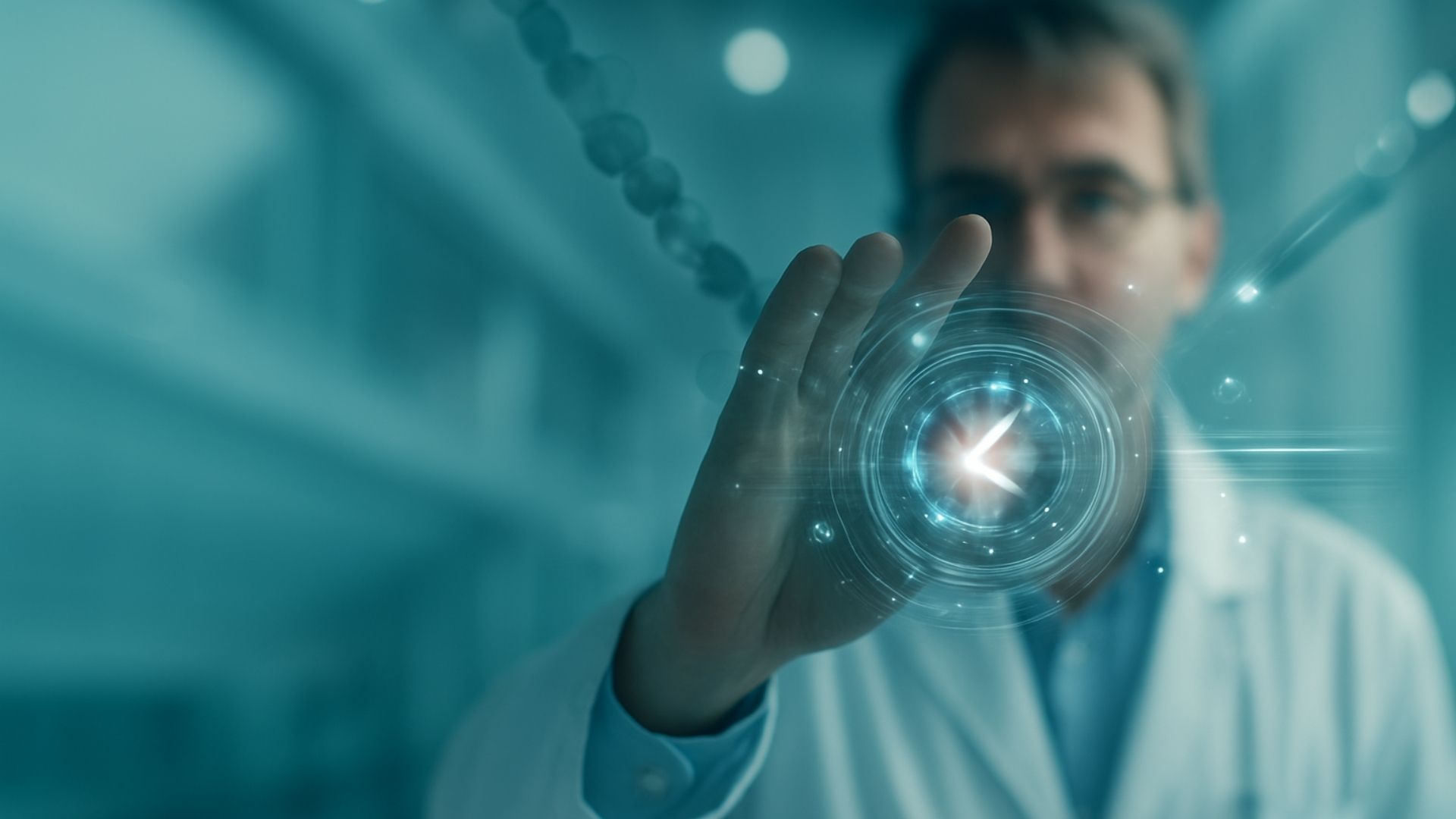 Doctor holds an implantable medical device.