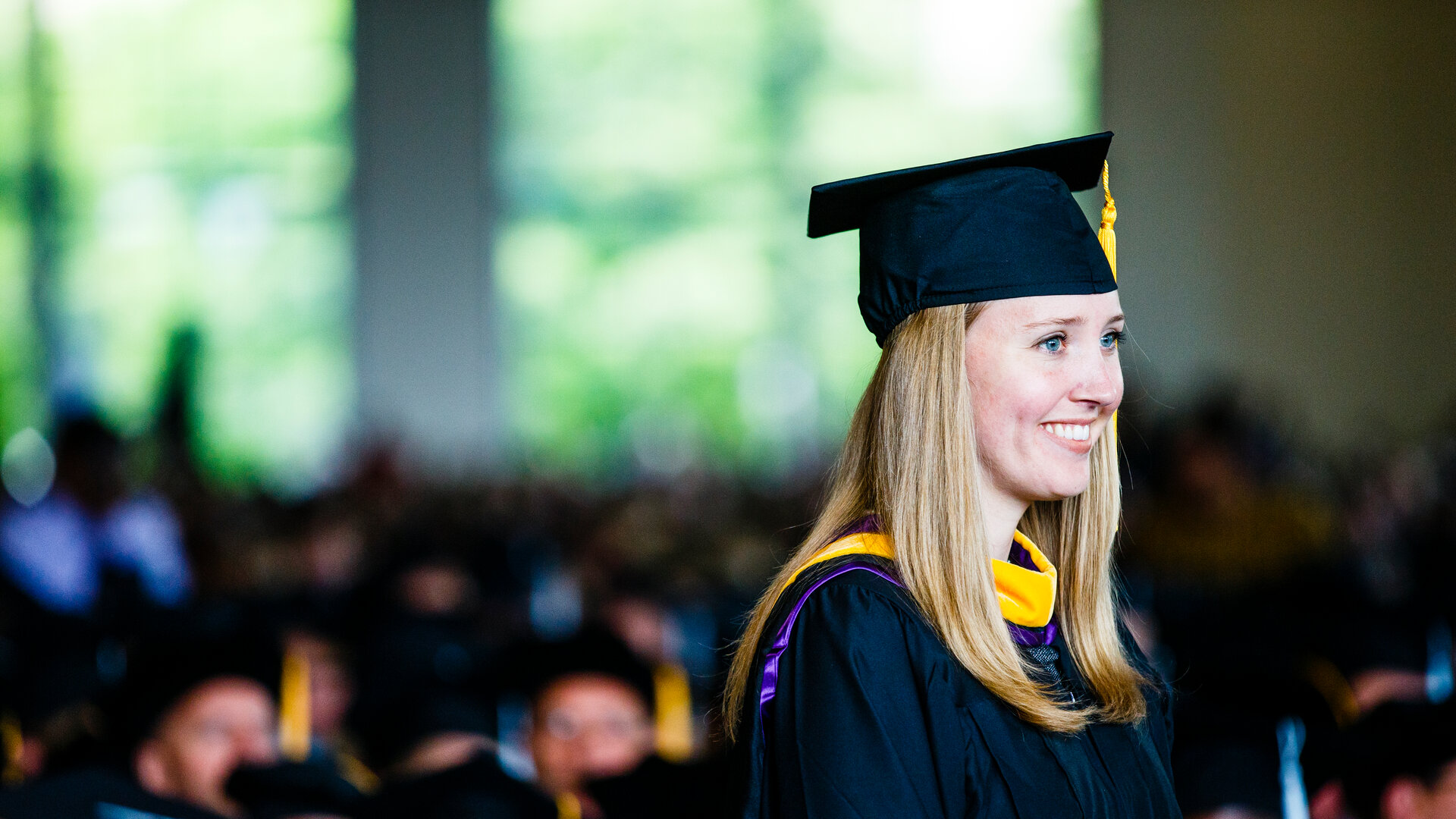 a student on the commencement day.