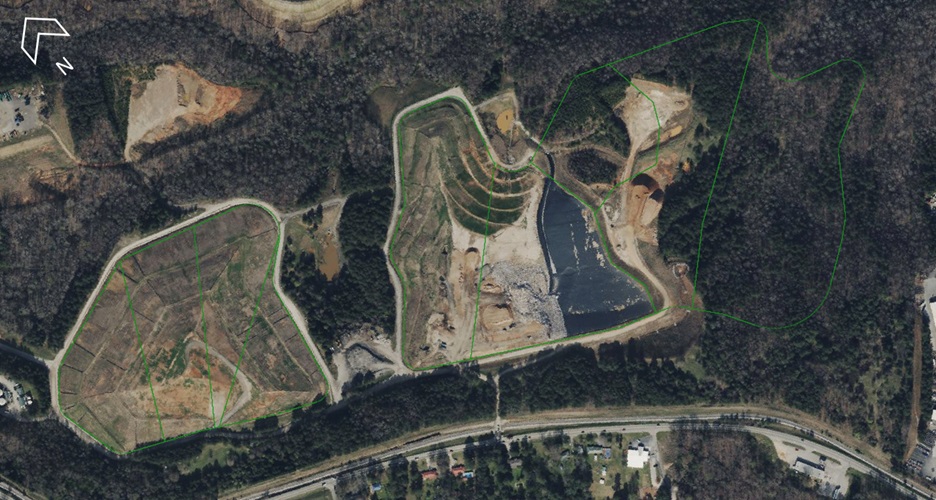 Aerial image of Hall County Landfill