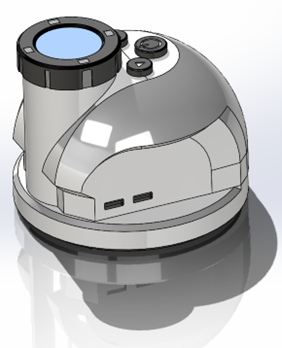 Auris AI enhanced digital stethoscope design view (2 buttons)