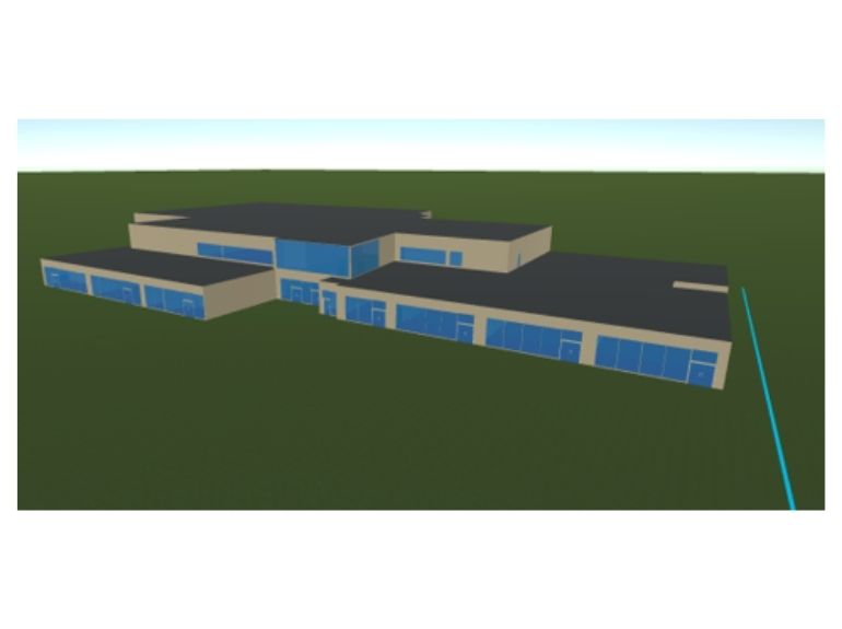 Simulated model of building