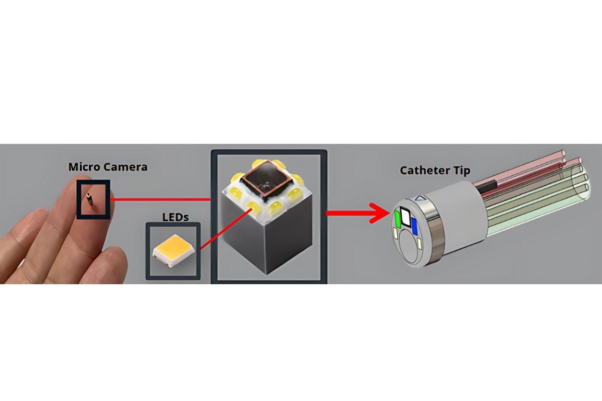 Figure 1:   Disposable endoscope with multi-modality lighting