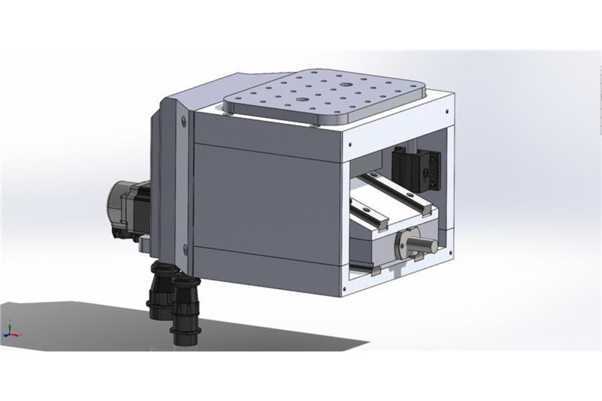 SolidWorks model of electronic precision adjustment device. 