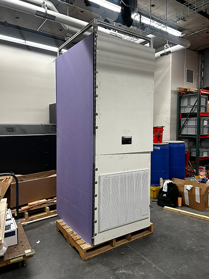 Exterior image of operating room vertical local recirculation system physical prototype
