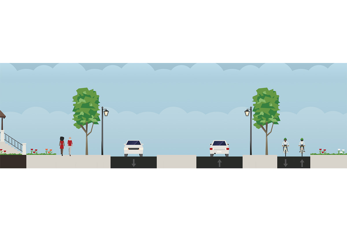 Figure 1: Cross-section view of Snelling Avenue