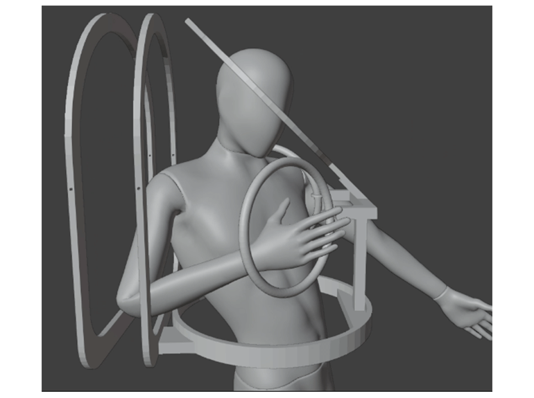Figure 1: Blender idealization of arm retraction into suit inner volume