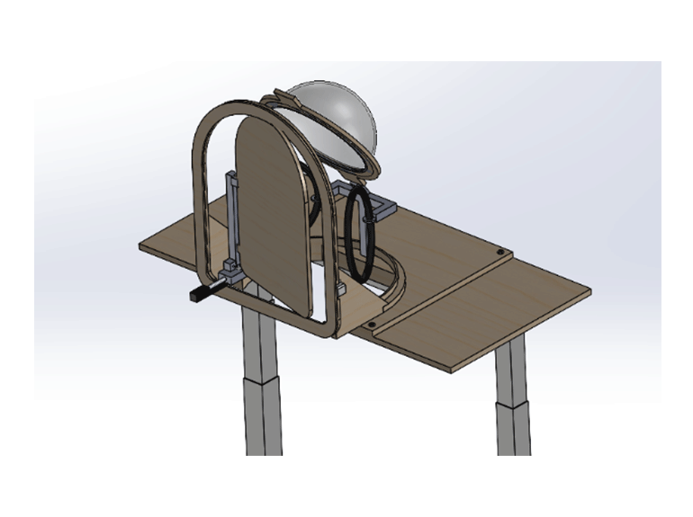 Figure 2: SolidWorks CAD Model of the  pivoting panel, the key design modification 