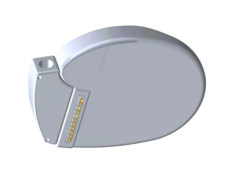 Full Pediatric ICD Device including Texas A&M header and modified shield
