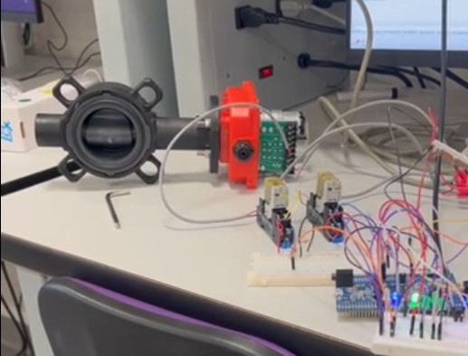 Control testing of the butterfly valve with a sliding potentiometer