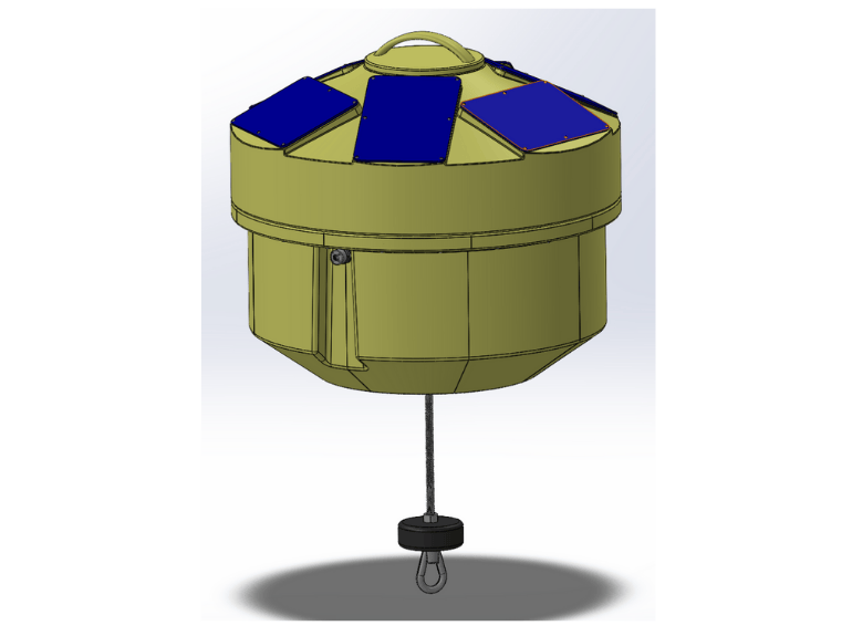 SolidWorks model side view of the final buoy design