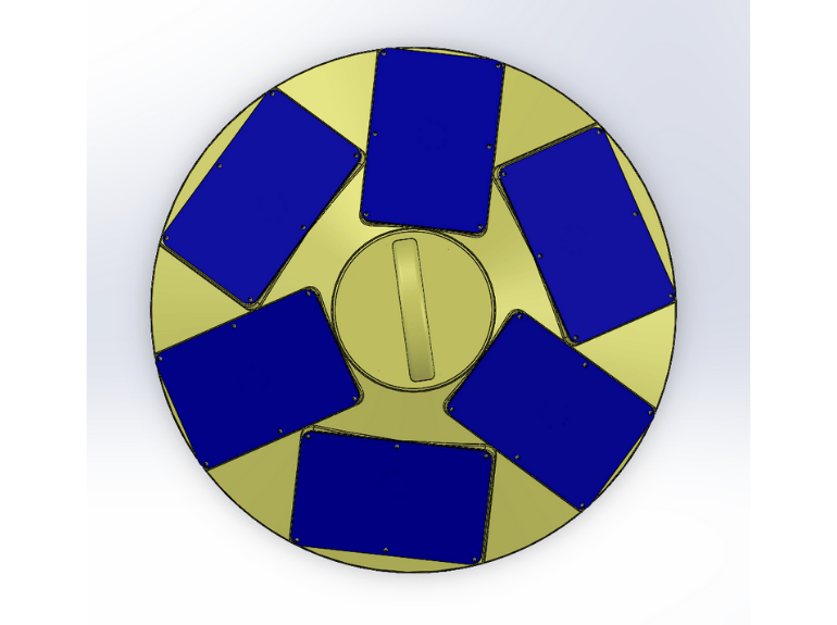 SolidWorks model top view of the final buoy design