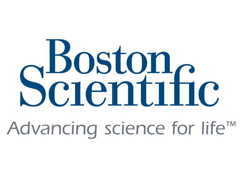 Boston Scientific logo with blue and gray text